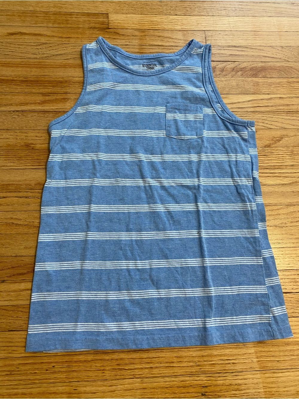 Jumping Beans Essentials Kids Boy 12 Blue Striped Sleeveless Tank Top Summer